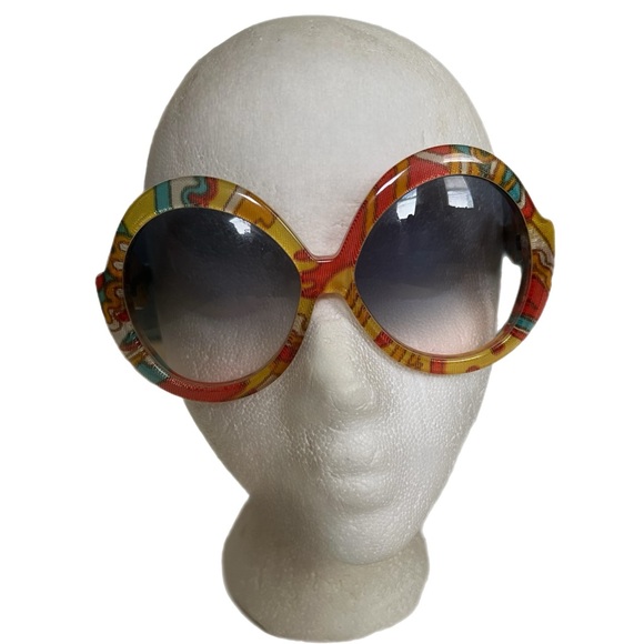 Vintage Atelier 70’s Oversized Colorful Hippie Sunglasses Gradient Lens Austria - Picture 10 of 14